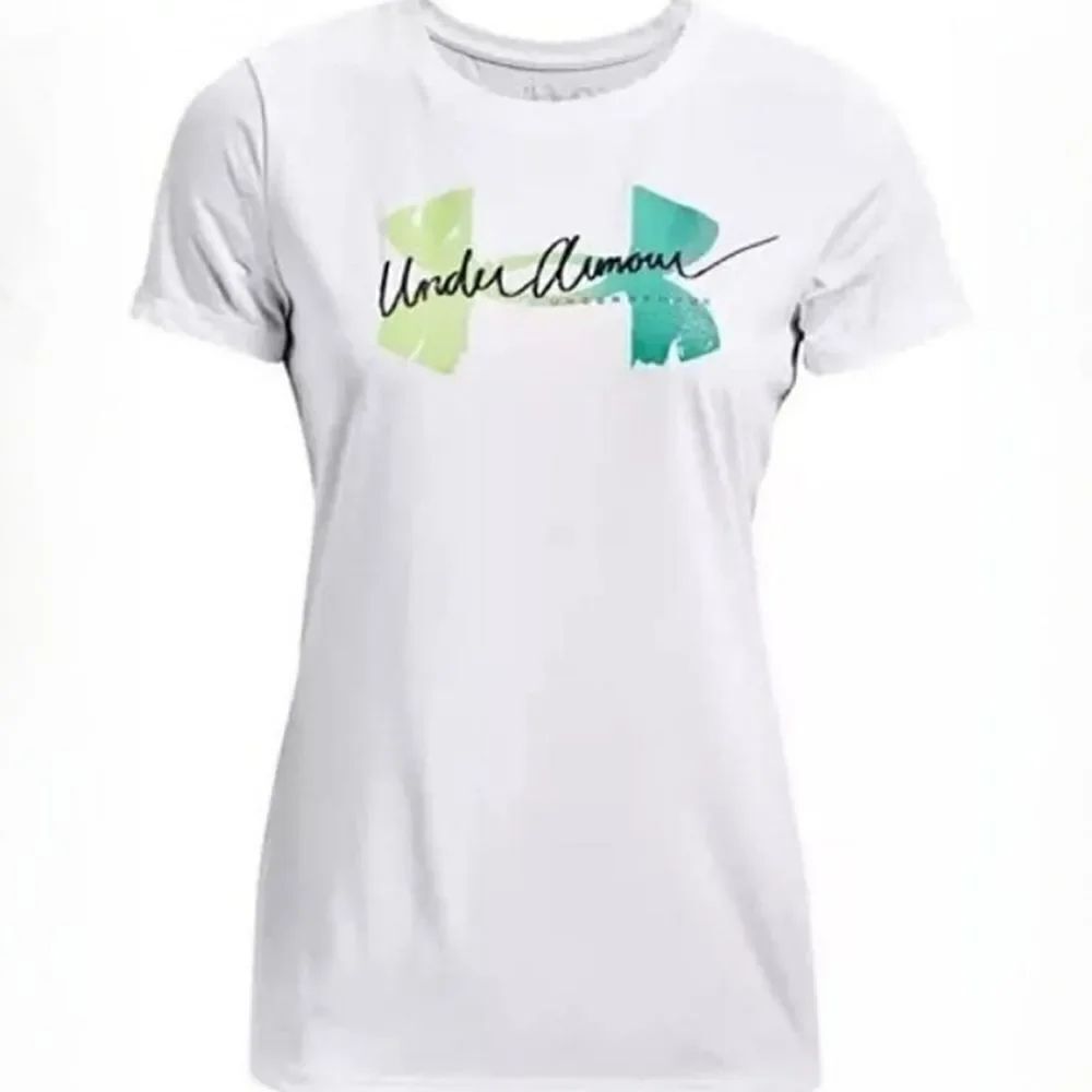 Under Armour Tech Script Graphic Women's White Crewneck Short Sleeve Tee